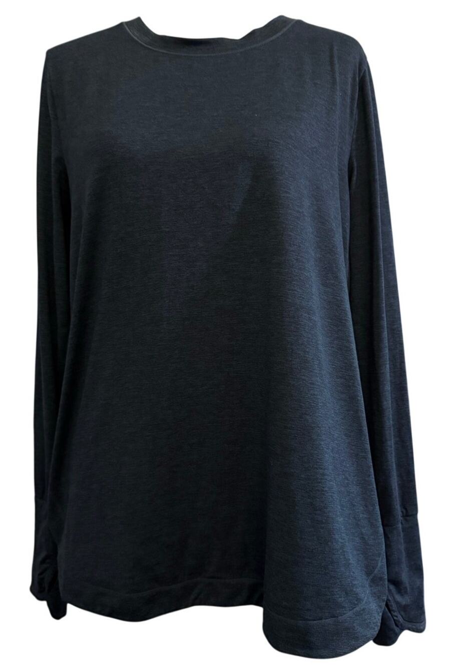 Athleta Navy Blue Long Sleeve Everyday Performance Tee, Heather, Size Large